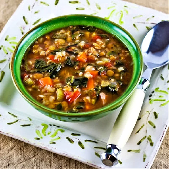 Crockpot Lentil Soup with Sausage and Spinach