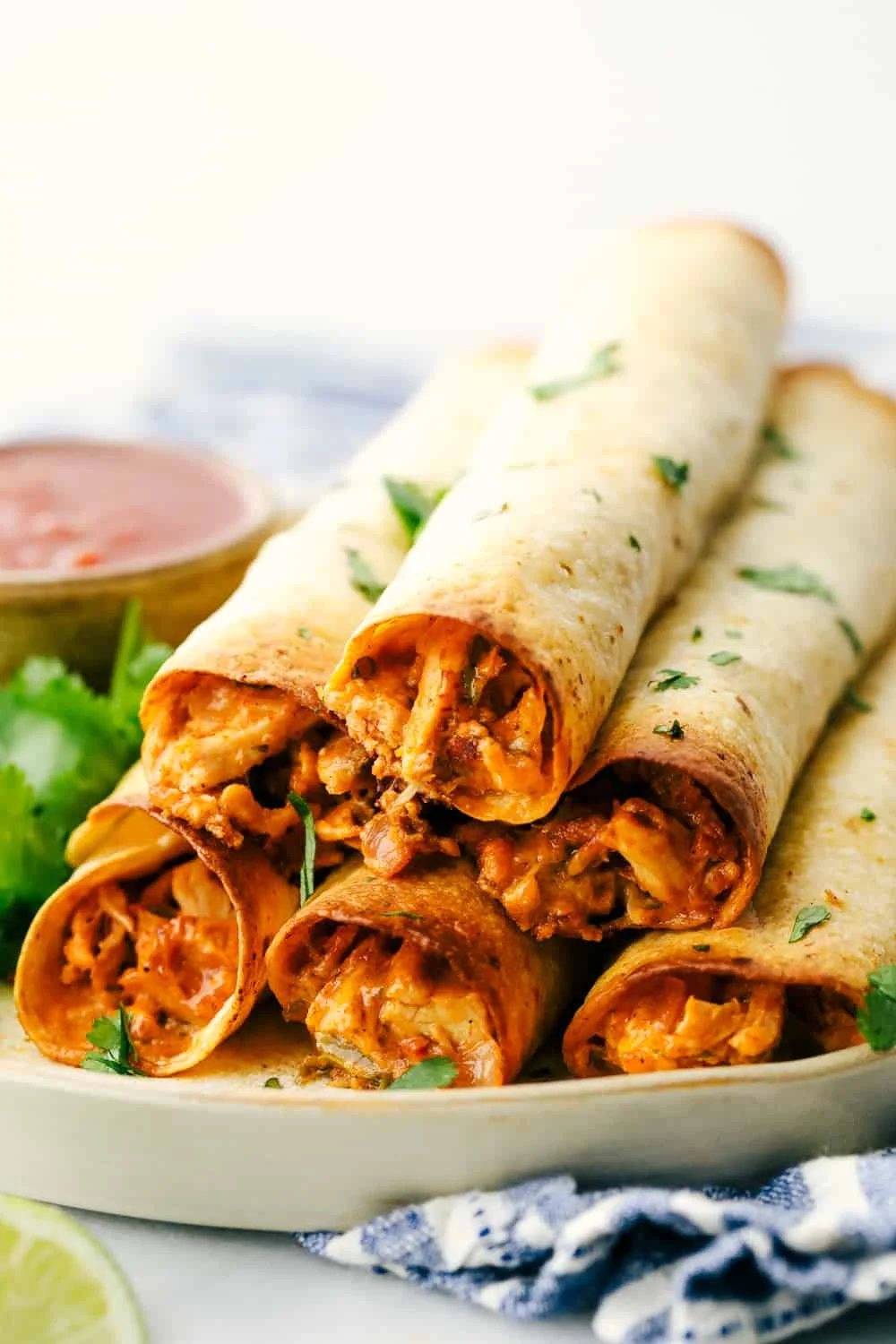 Baked Cream Cheese Chicken Taquitos Recipe